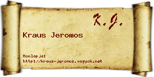 Kraus Jeromos névjegykártya